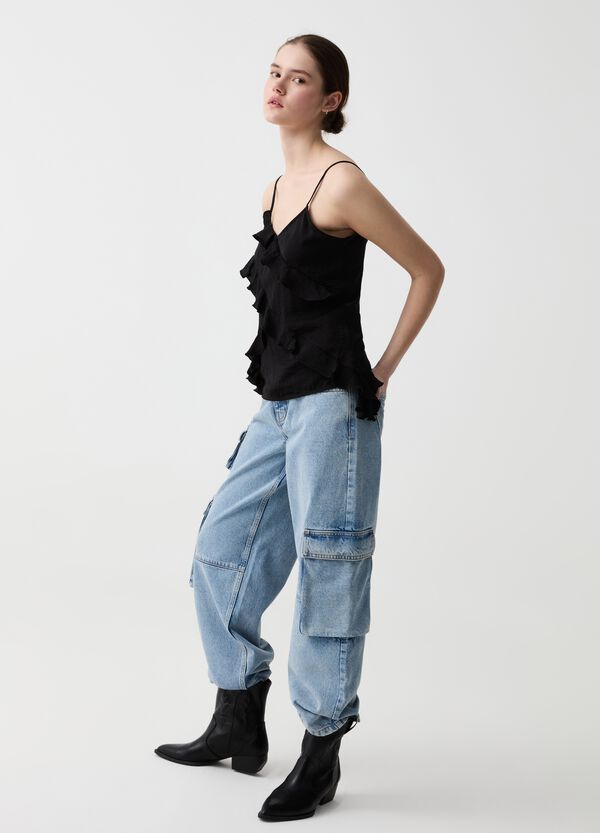 Ovs Tank top in crêpe con volant