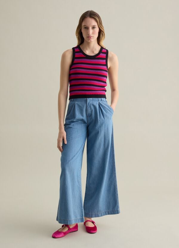 Ovs Tank Top In Maglia A Righe Multicolore