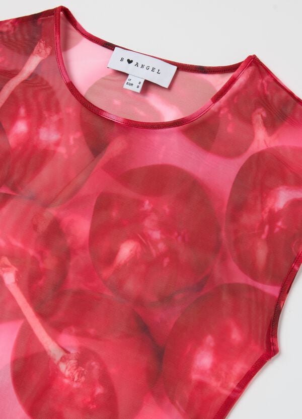 Ovs Tank Top In Mesh Rosso Con Stampa
