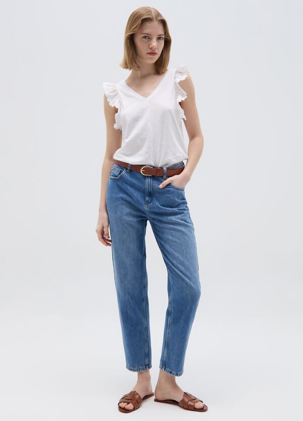 Ovs Tank top in slub jersey con volant