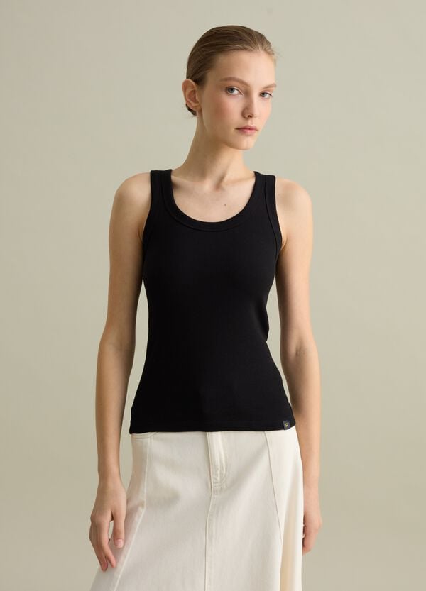 Ovs Tank Top Nero A Costine