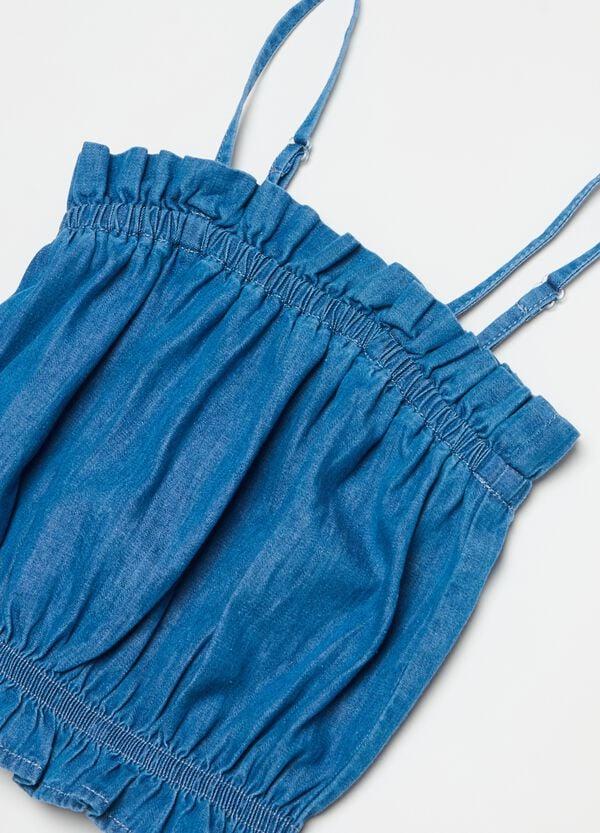 Ovs Top In Denim Con Rouche