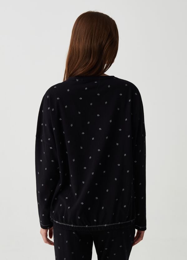 Ovs Top Pigiama Con Coulisse Stampa Foglioline