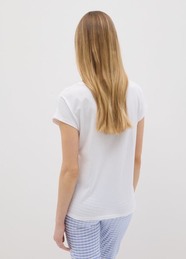 Ovs Top Pigiama Con Fiocchetti Azzurri