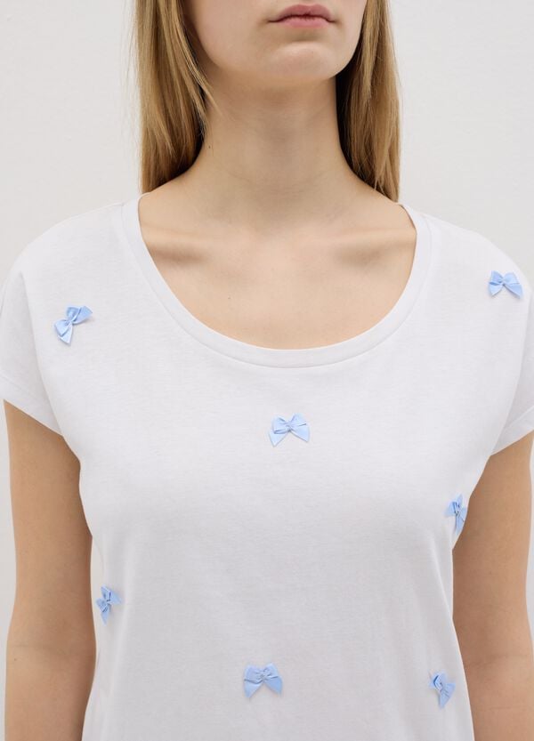 Ovs Top Pigiama Con Fiocchetti Azzurri