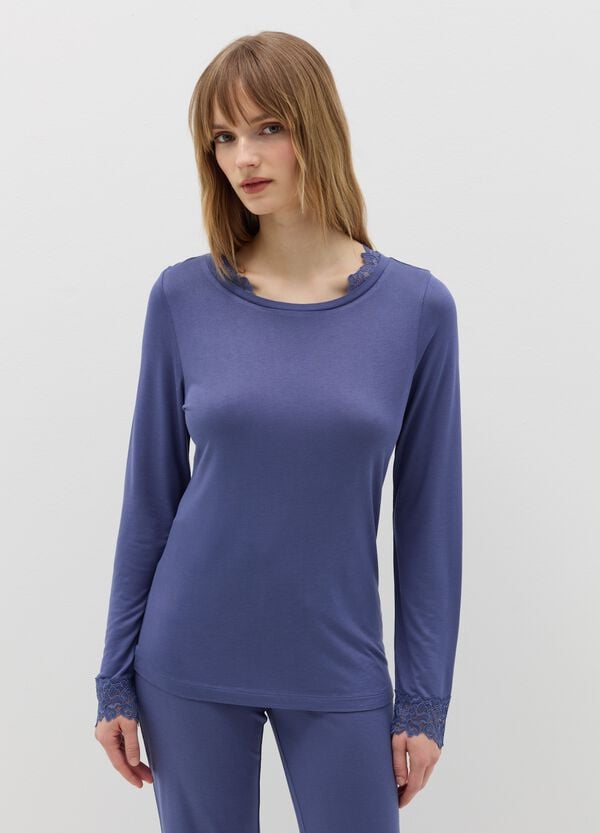 Ovs Top pigiama con inserti in pizzo