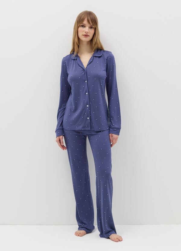 Ovs Top Pigiama Con Micro Stampa