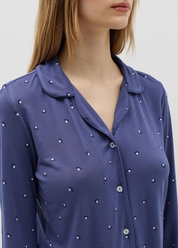 Ovs Top Pigiama Con Micro Stampa