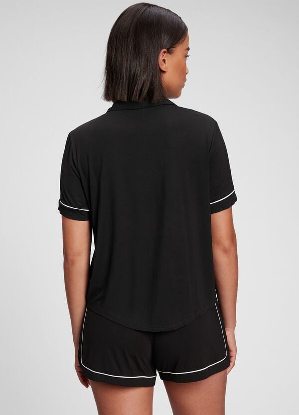 Ovs Top Pigiama Con Piping A Contrasto