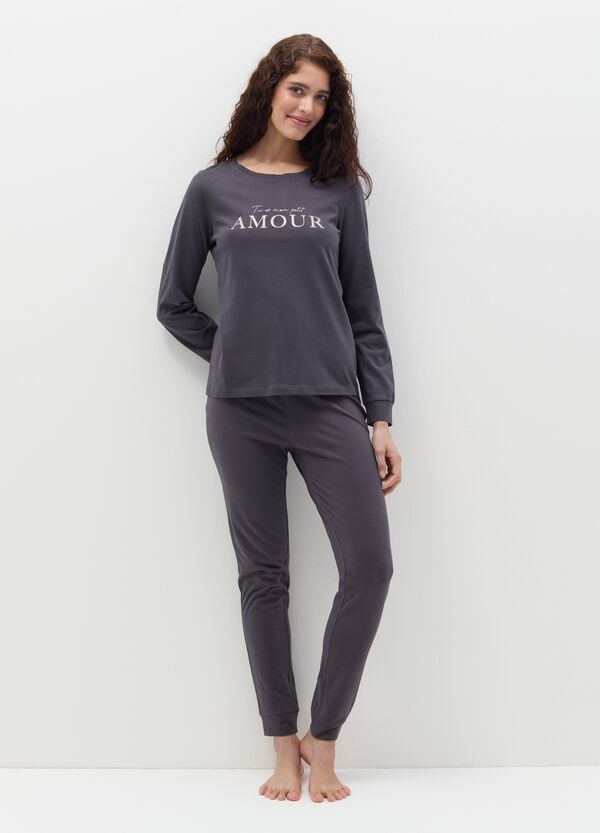 Ovs Top Pigiama Con Stampa "Tu Es Mon Petit Amour"