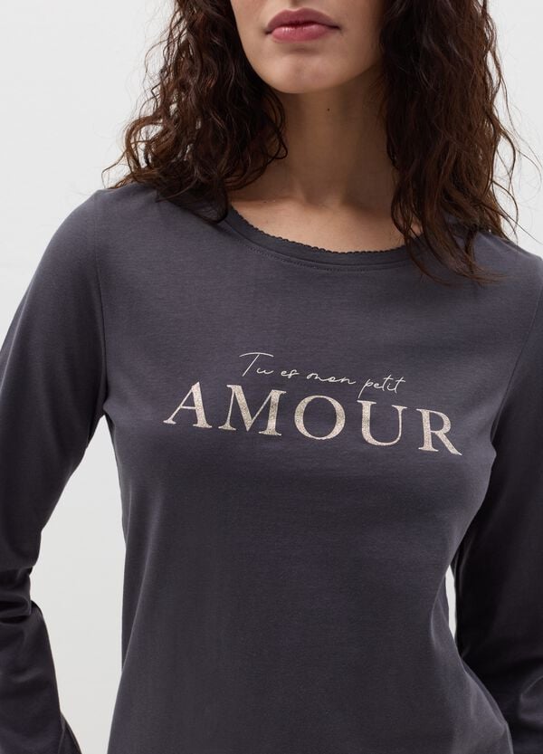 Ovs Top Pigiama Con Stampa "Tu Es Mon Petit Amour"