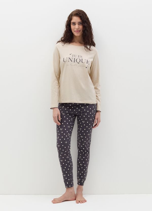 Ovs Top Pigiama Con Stampa "Tu Es Unique"