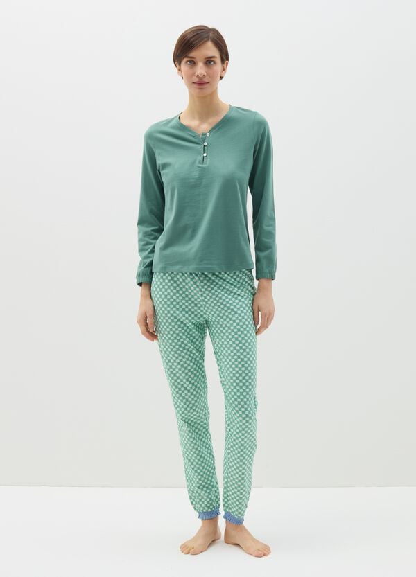 Ovs Top pigiama in cotone scollo serafino