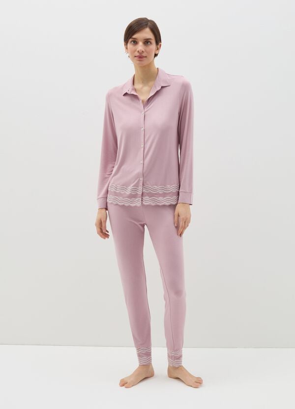 Ovs Top Pigiama In Modal Con Dettagli A Contrasto