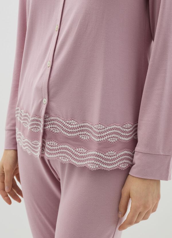 Ovs Top Pigiama In Modal Con Dettagli A Contrasto