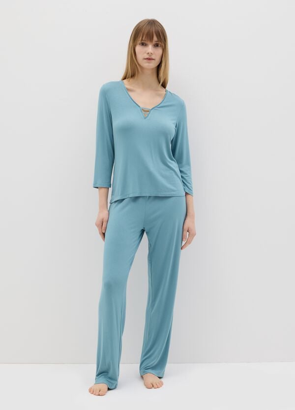 Ovs Top Pigiama Scollo A V Con Dettaglio