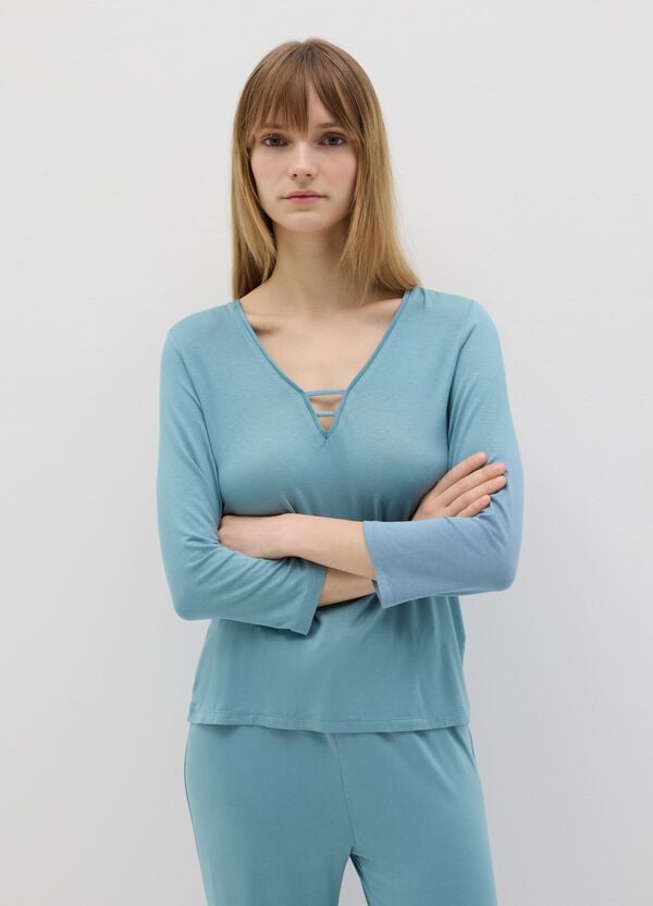 Ovs Top pigiama scollo a V con dettaglio