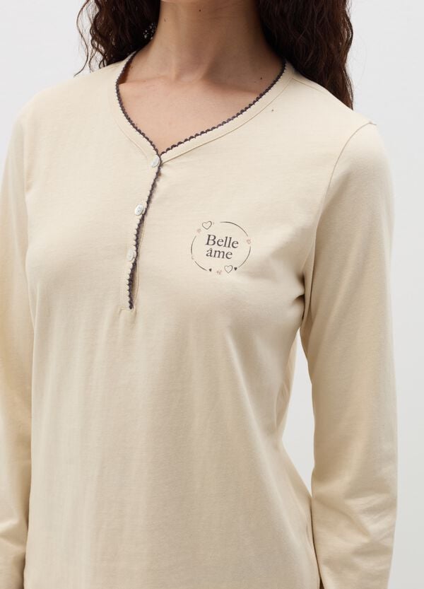 Ovs Top Pigiama Scollo Serafino Stampa "Belle Âme"