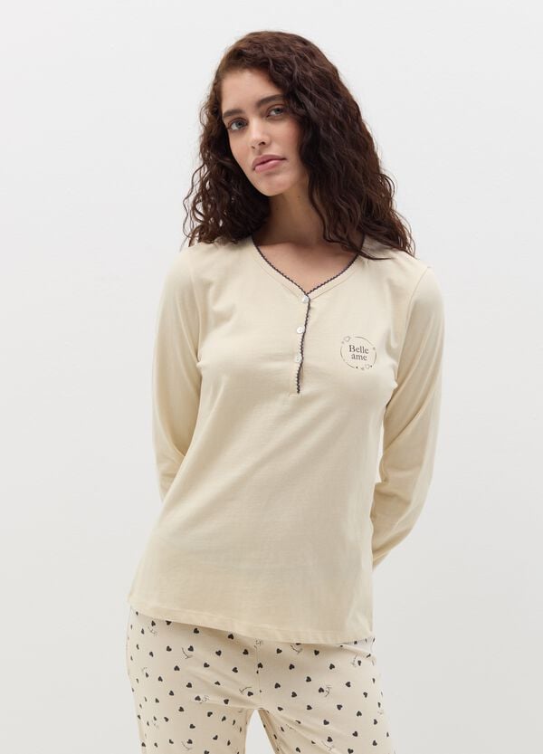 Ovs Top pigiama scollo serafino stampa "Belle Âme"