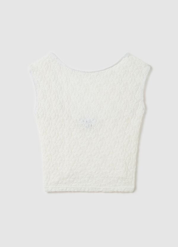 Ovs Top smanicato effetto pizzo