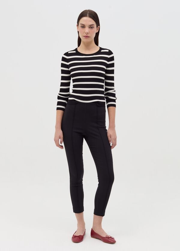 Ovs Treggings Cropped Con Cuciture In Rilievo