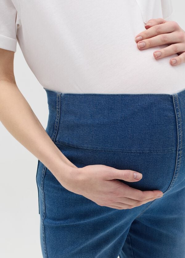 Ovs Treggings Cropped Premaman In Denim