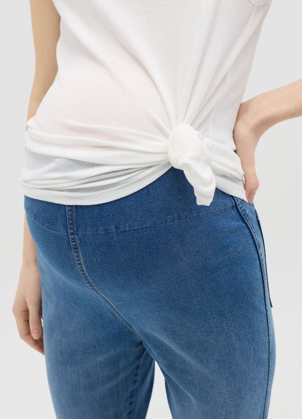 Ovs Treggings Flare Fit Premaman In Denim