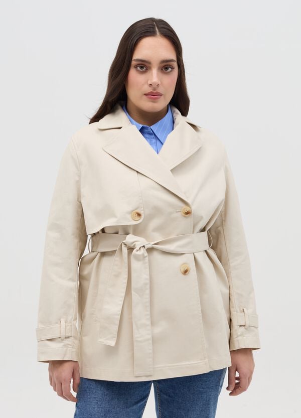 Ovs Trench corto doppiopetto con cintura Curvy