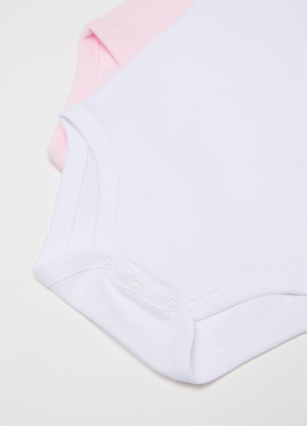 Ovs Tripack Body Bianco E Rosa In Cotone Bio