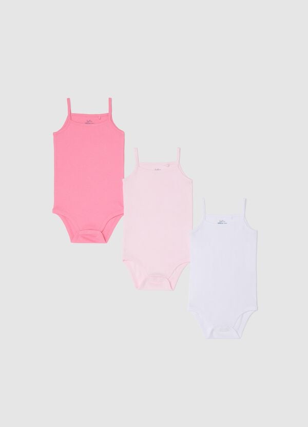 Ovs Tripack body bianco e rosa in cotone bio