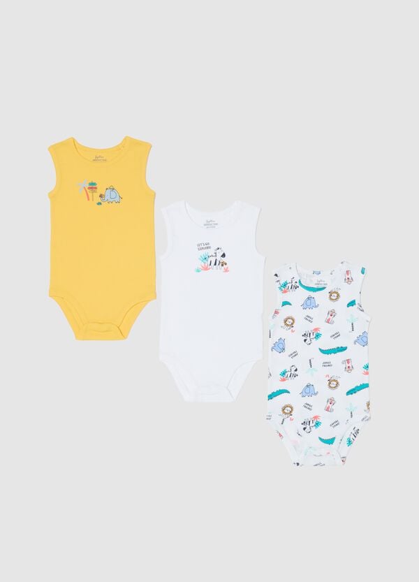 Ovs Tripack body in cotone bio con stampa