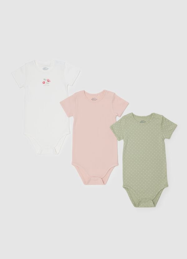 Ovs Tripack body in cotone bio fantasia pois