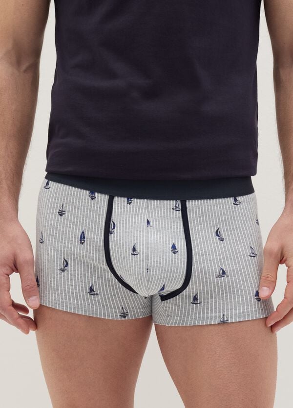 Ovs Tripack Boxer In Cotone Stretch Con Stampa