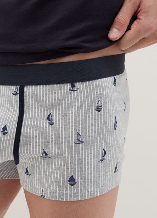 Ovs Tripack Boxer In Cotone Stretch Con Stampa