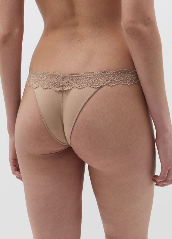 Ovs Tripack Brasiliani In Microfibra Con Pizzo