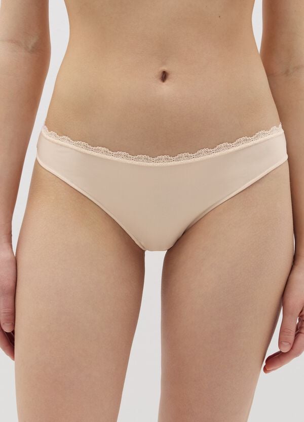 Ovs Tripack Brasiliani In Microfibra Con Pizzo