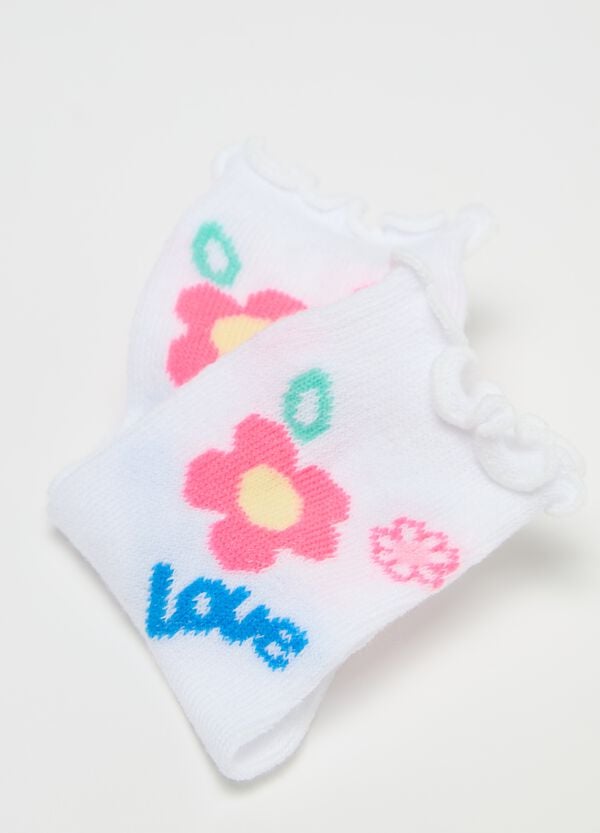 Ovs Tripack Calze Con Disegno Righe E Fiore