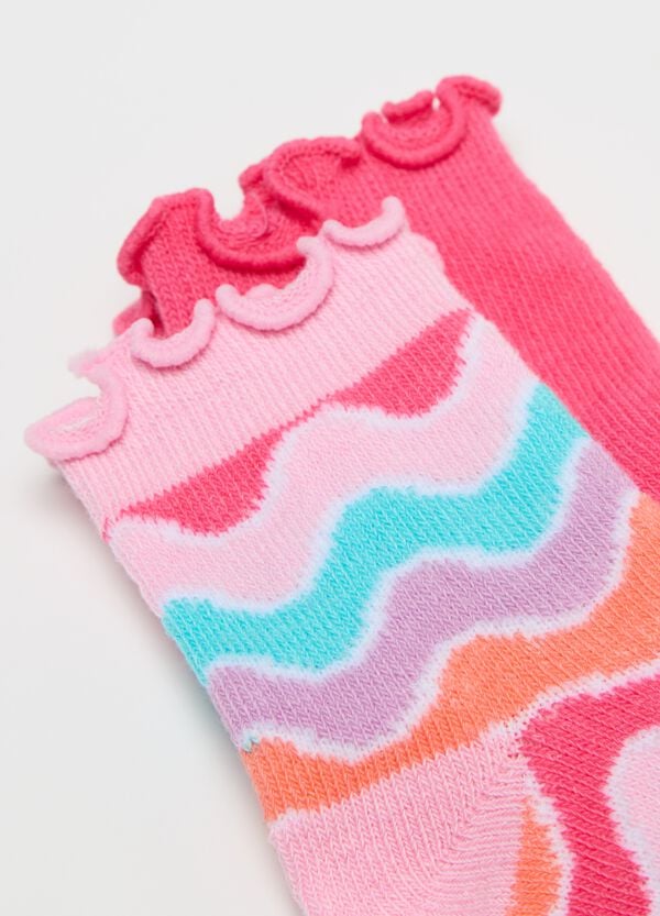 Ovs Tripack Calze Con Disegno Righe E Fiore