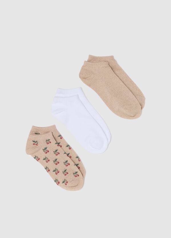 Ovs Tripack calze corte con ciliegie