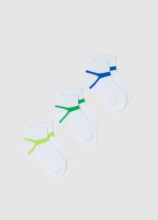 Ovs Tripack calze corte con dettaglio a contrasto
