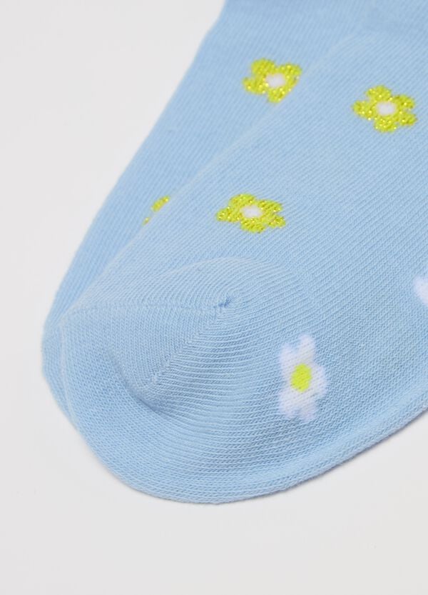 Ovs Tripack Calze Corte Con Fiorellini