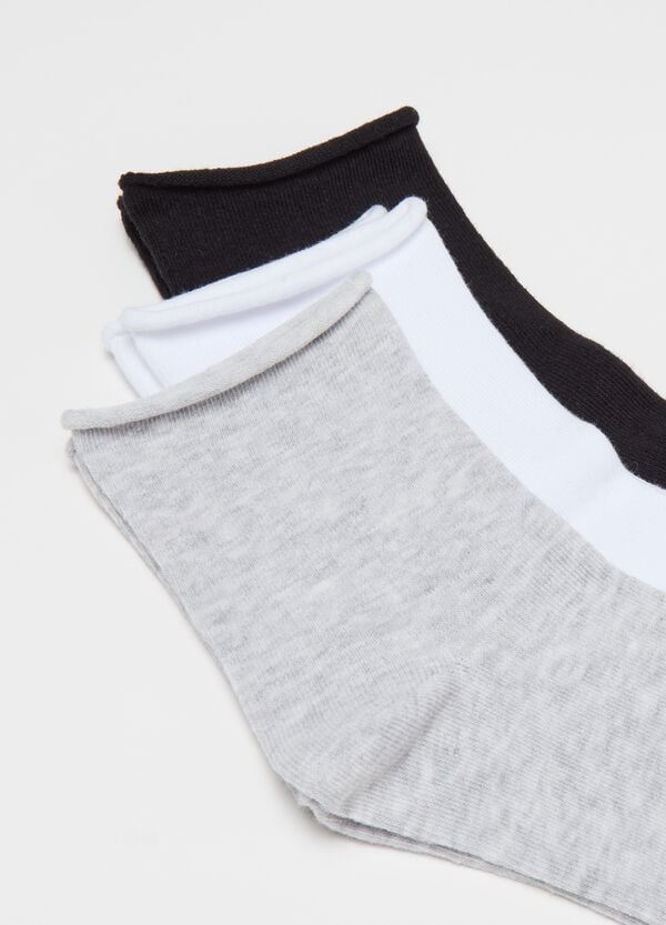 Ovs Tripack Calze Corte Con Piccolo Risvolto
