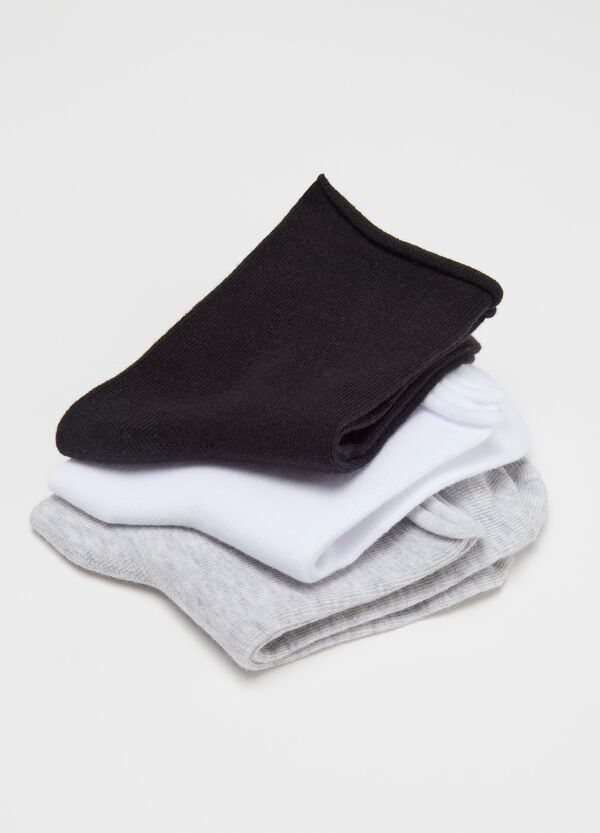 Ovs Tripack Calze Corte Con Piccolo Risvolto