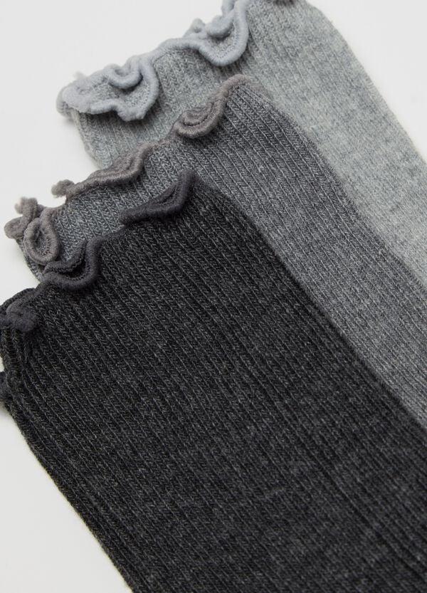 Ovs Tripack Calze Corte Con Profilo Arricciato