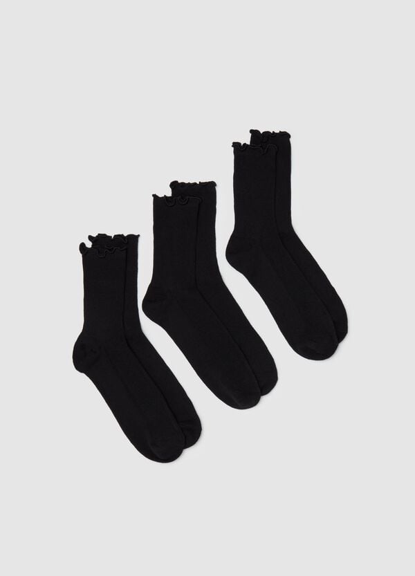 Ovs Tripack calze corte con profilo arricciato