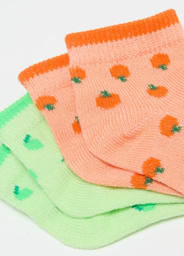 Ovs Tripack Calze Corte Disegno Frutta E Righe
