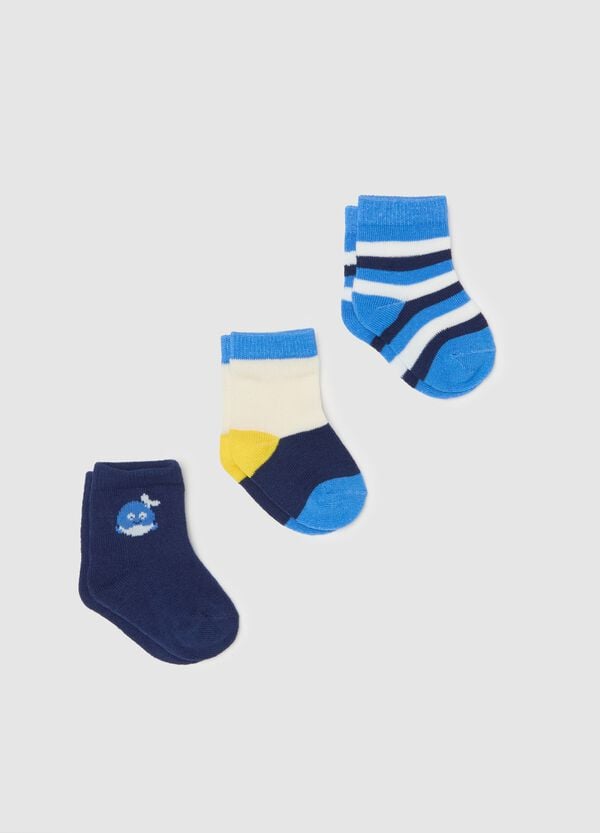 Ovs Tripack calze corte disegno righe e balena