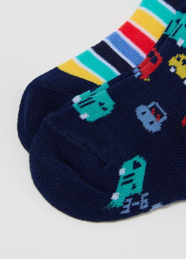 Ovs Tripack Calze Corte Righe E Macchinine