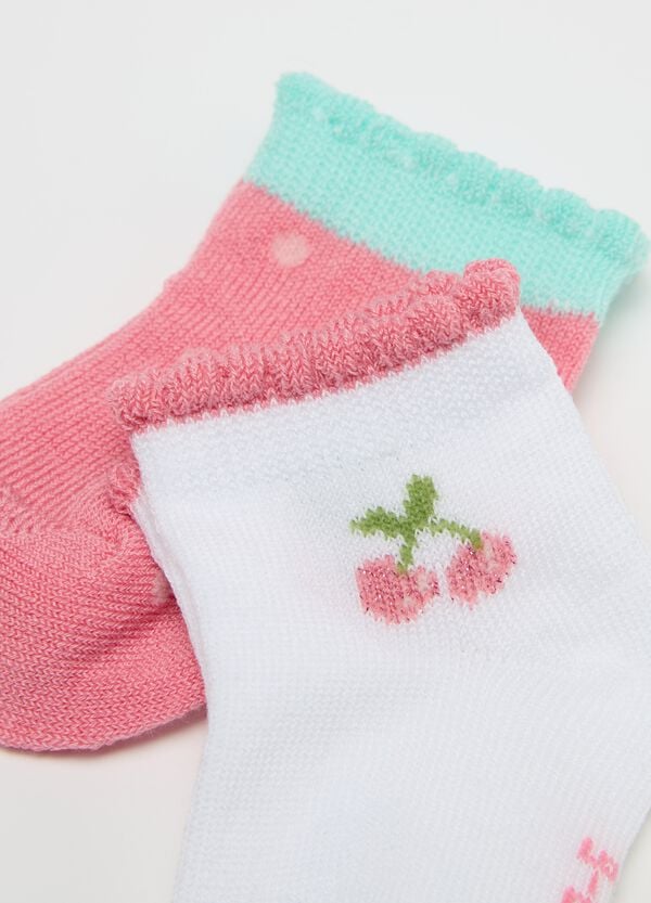 Ovs Tripack Calze Corte Stretch Disegno Ciliegie