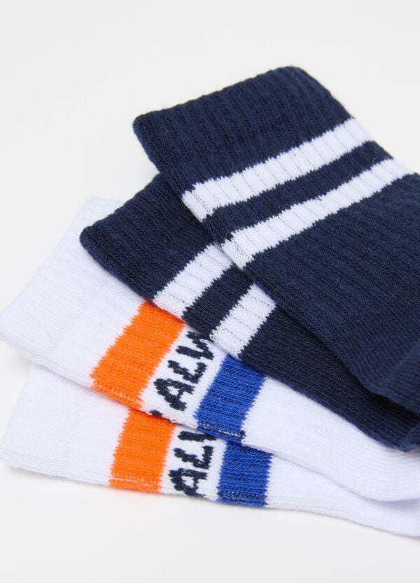 Ovs Tripack Calze Da Tennis Righe E Lettering